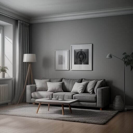 grey-living-room a living room designed in a grey style