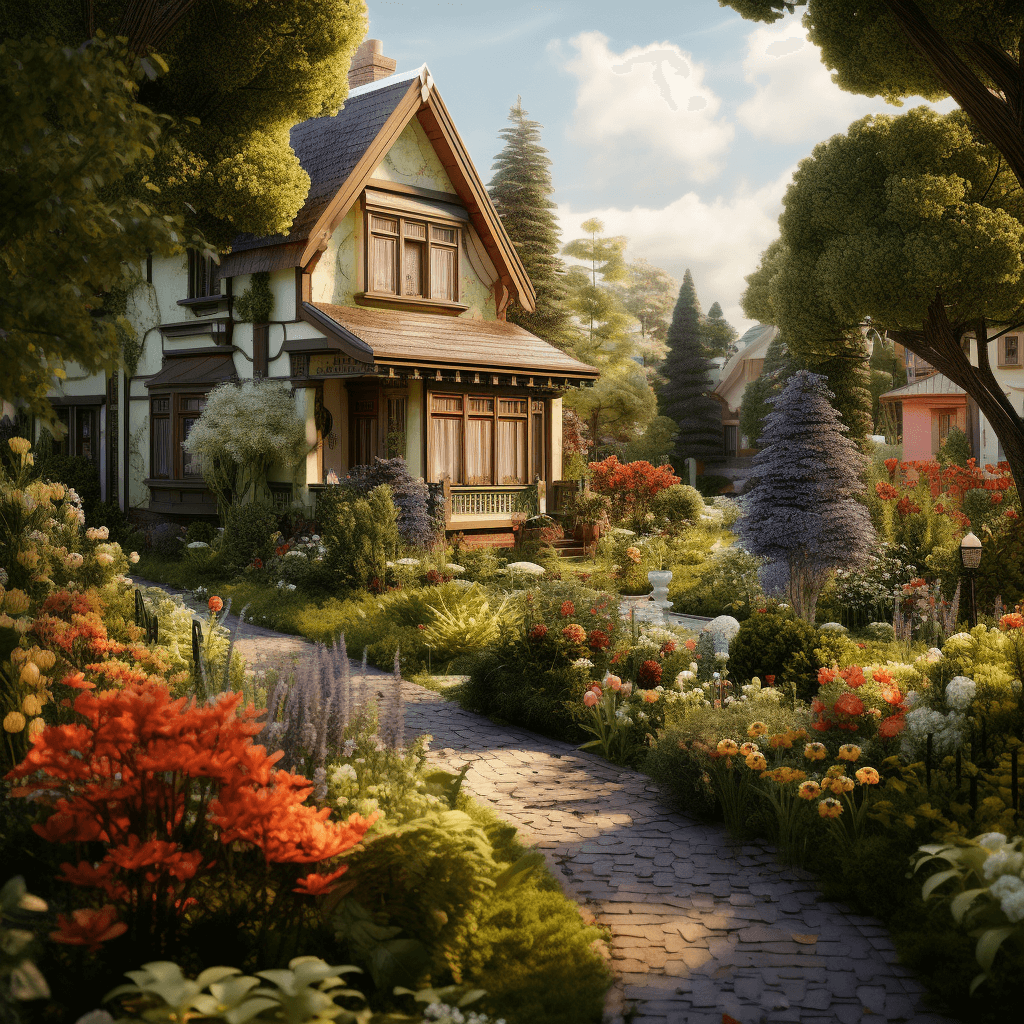 a beautiful backyard of a house