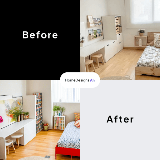 Before and after bedroom in Eclectic Style