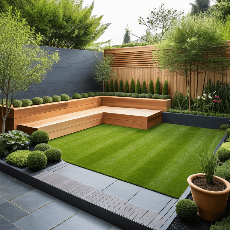 contemporary-backyard-garden a front yard designed in a contemporary design