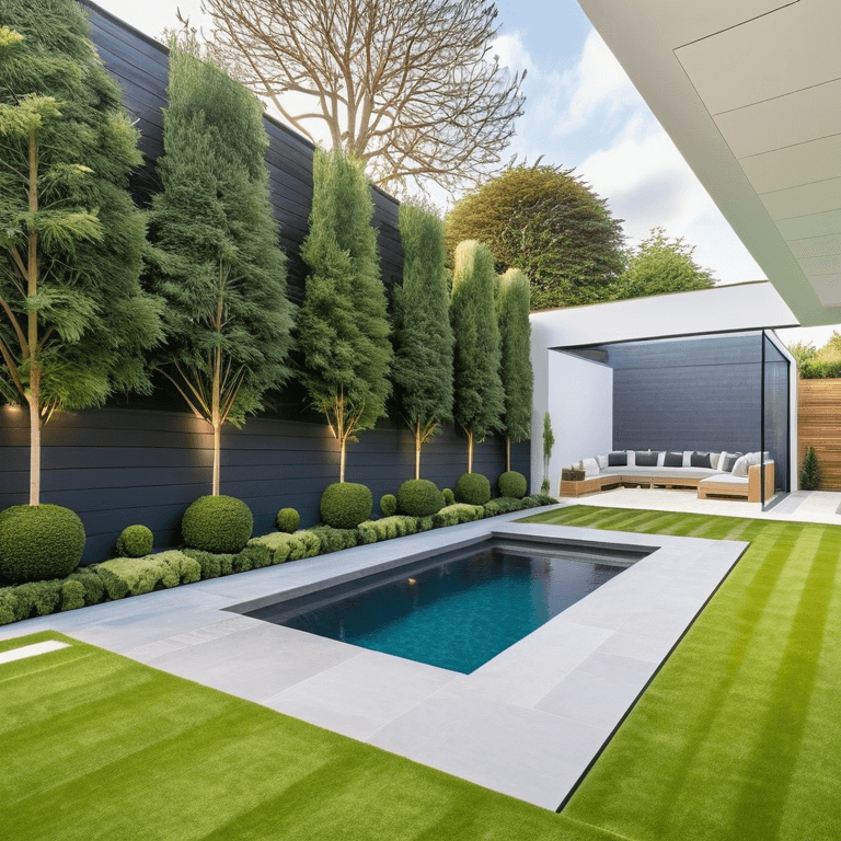 contemporary-backyard-pool a front yard designed in a contemporary design