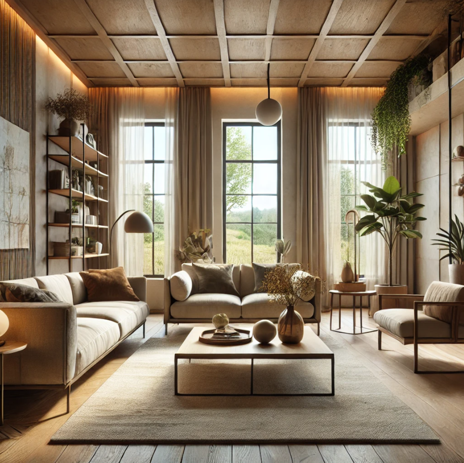 contemporary-earthy-living-room a earthy living room designed in a contemporary style