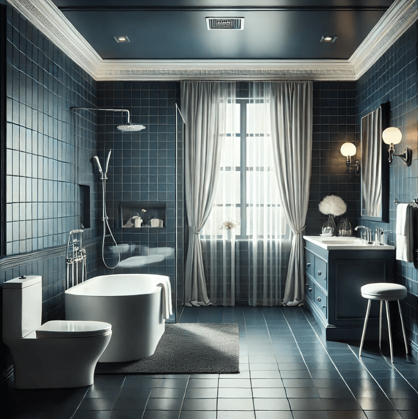 a bedroom designed in a dark design