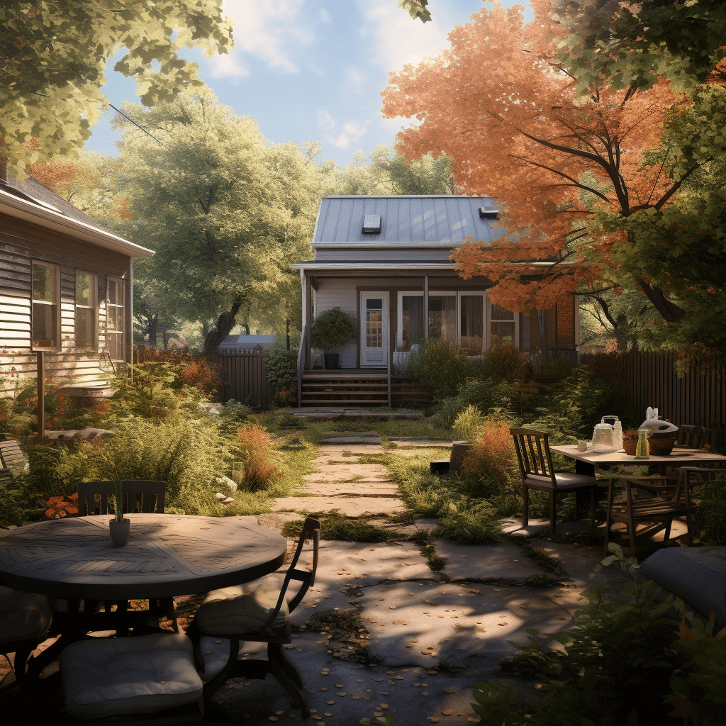 a sustainable landscape design of a house