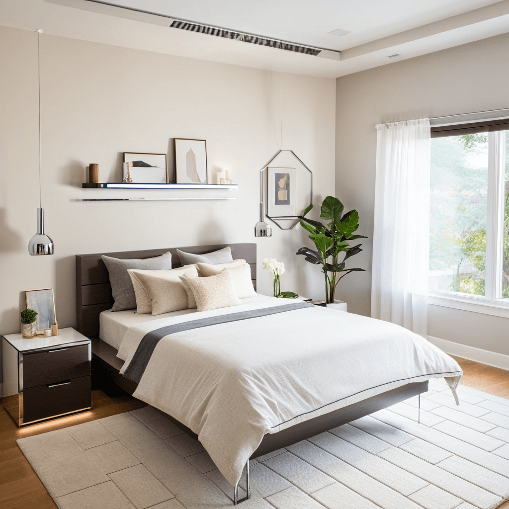 a modern bedroom designed in a minimalist style