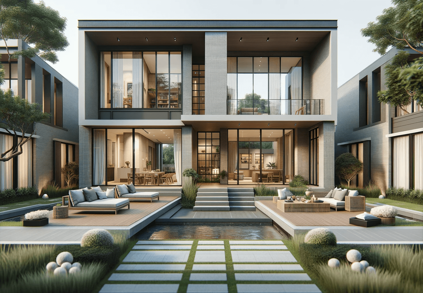 a house with courtyard named The Urban Oasis