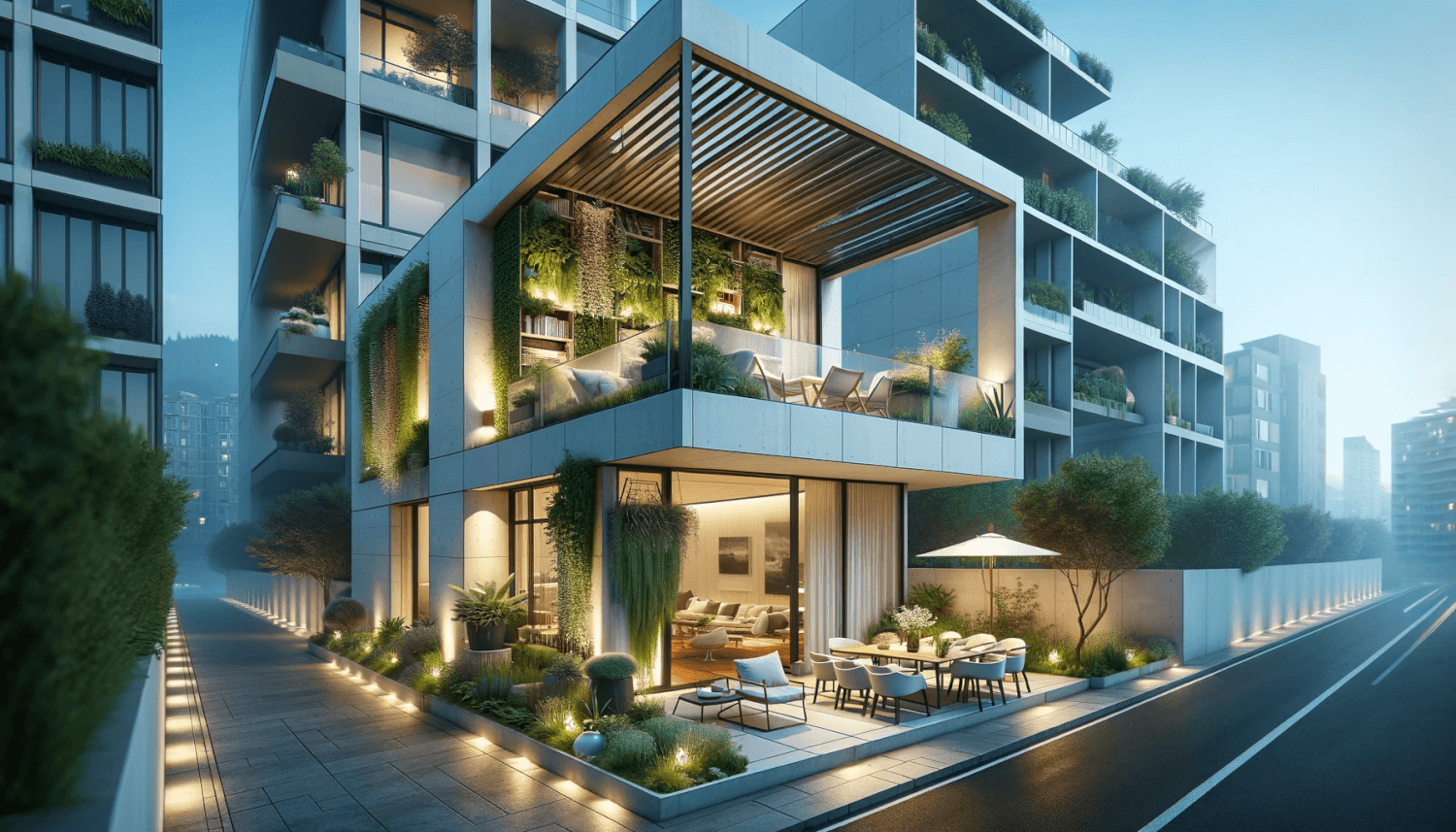 a house with a terrace named Urban Retreat