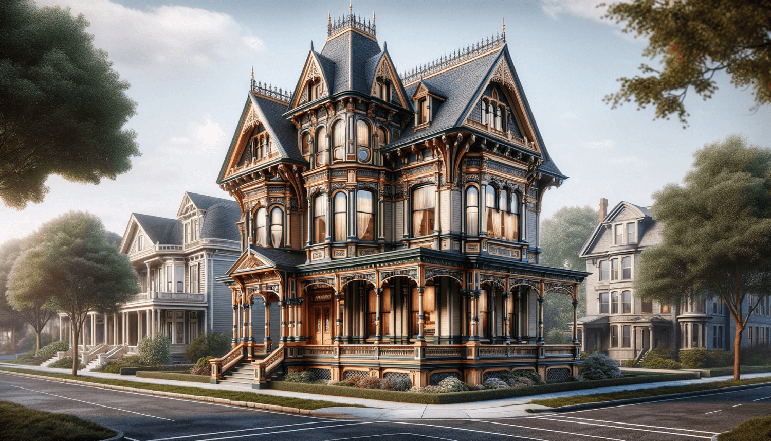 a house designed in a victorian style