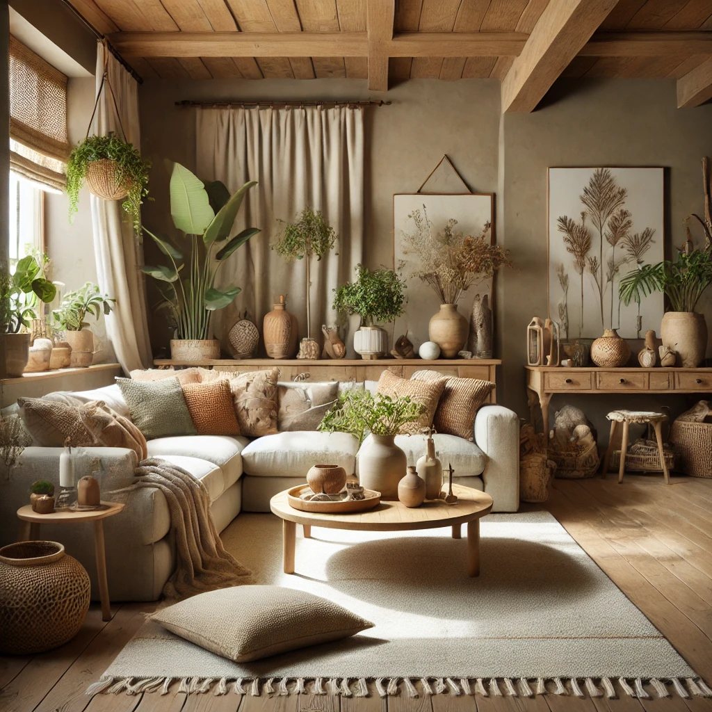 earthy-living-room a living room designed in an earthy style